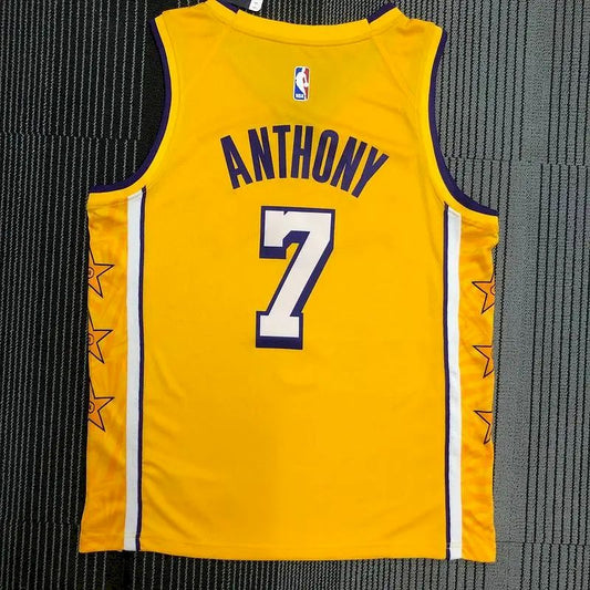 Camisa amarela masculina Carmelo Anthony Swingman – Edição City