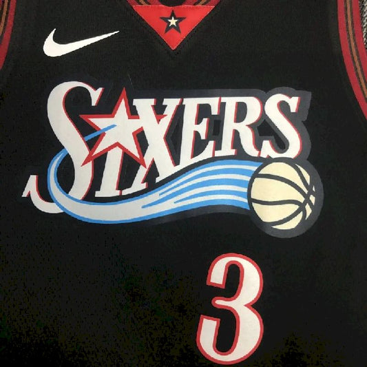 Camisa Allen Iverson preta retrô masculina