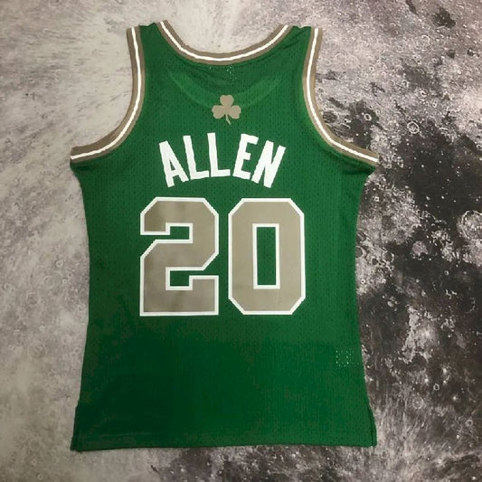 Camisa masculina M&N 2007/08 Ray Allen verde retrô