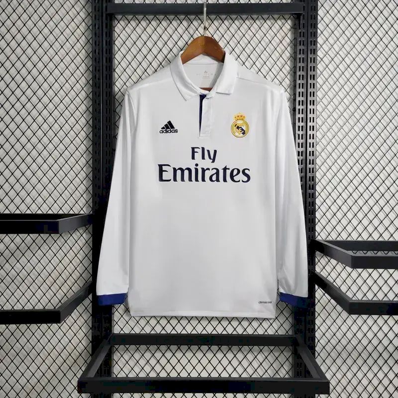 Camisa retrô de mangas compridas do Real Madrid 2016/17