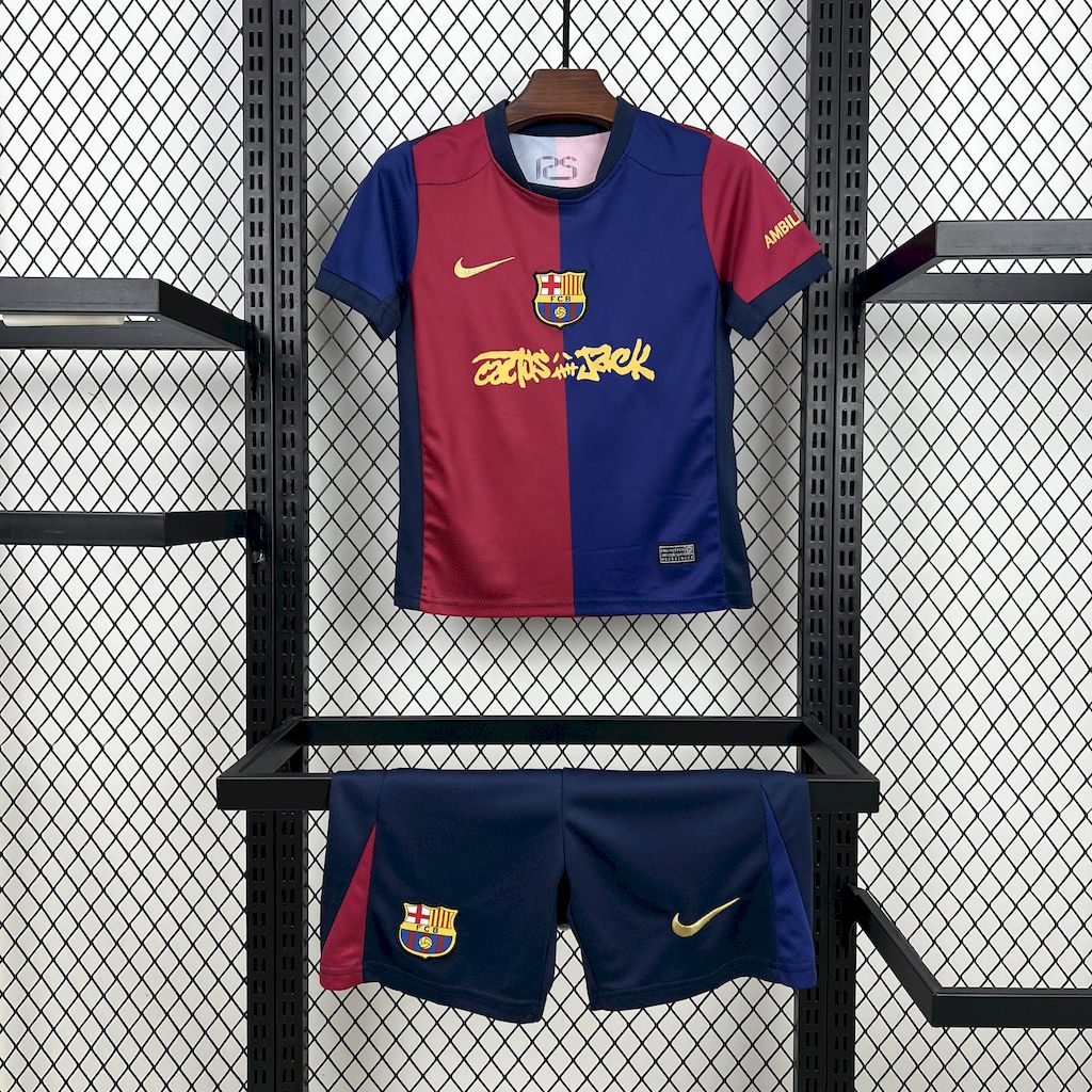Barcelona 2024/25 Home Travis Scott Edition Kids Kit