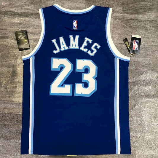 Camisa LeBron James Masculina Azul Versão Jogador – Edição Clássica Retro Conjunta