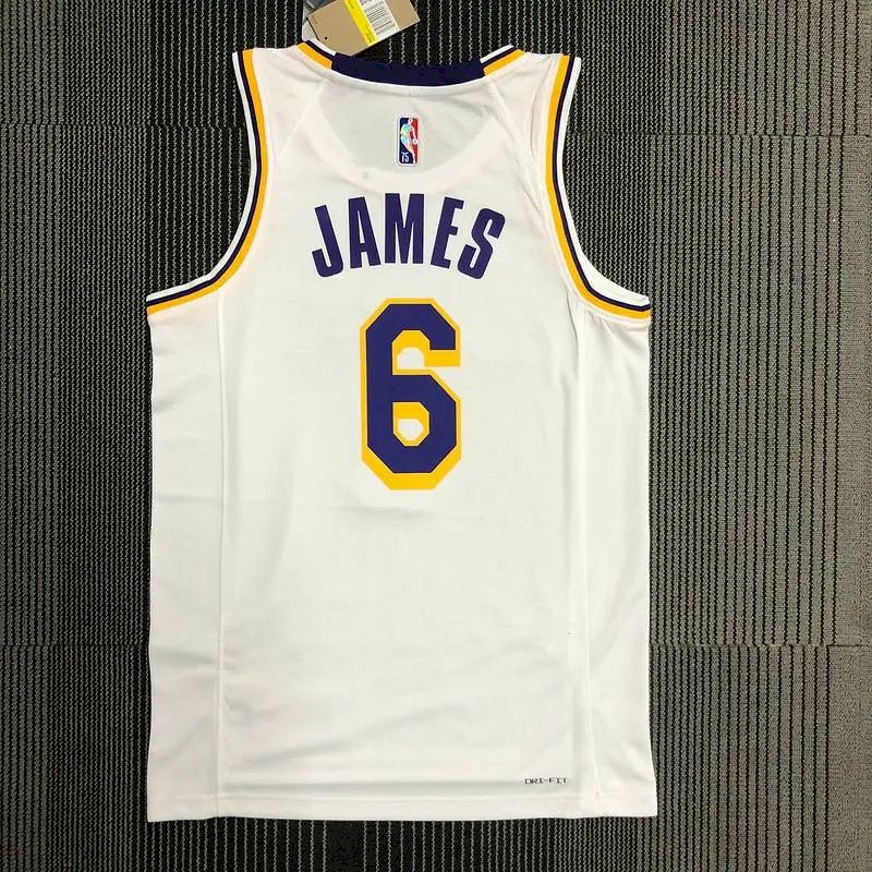Camisa masculina LeBron James White Team – Edição de 75º aniversário