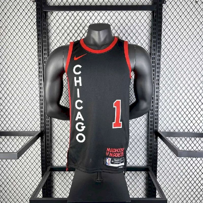 Camisa preta masculina Derrick Rose 2024 – Edição City