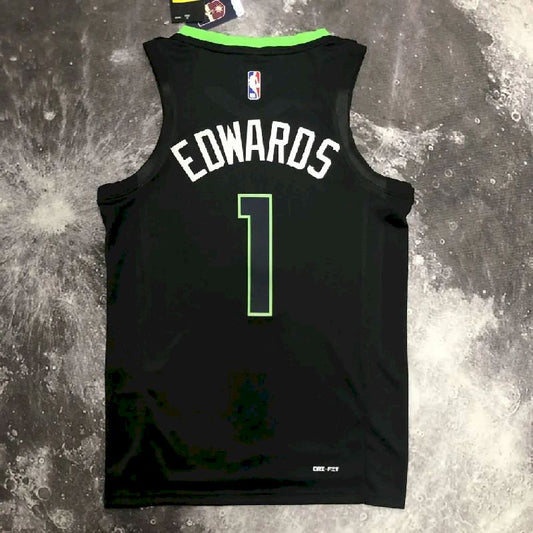 Camisa preta masculina Anthony Edwards Team – Edição Statement