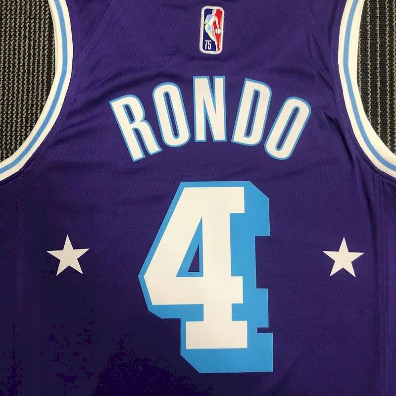 Camisa masculina Rajon Rondo roxa – Edição City comemorativa do 75º aniversário