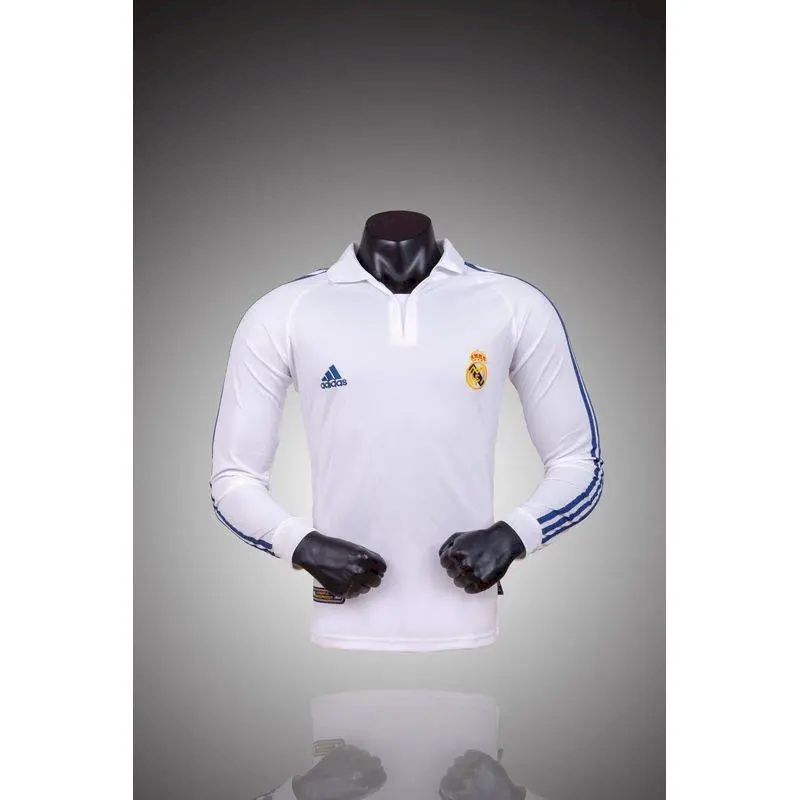 Camisa retrô de mangas compridas do Real Madrid 2001/02 Home