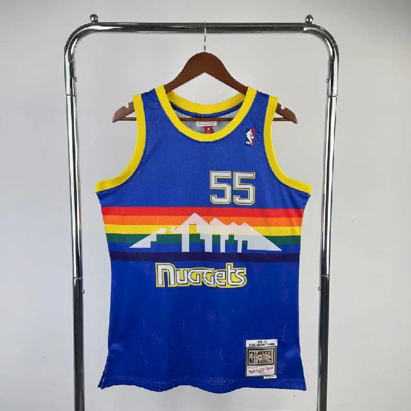 Men’s M&N 1991/1992 Dikembe Mutombo Blue Retro Jersey