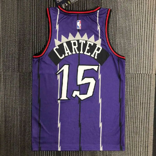 Camisa masculina retrô roxa Vince Carter Team