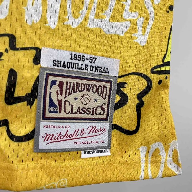 Camisa Masculina M&N Shaquille O'Neal Retro Amarela 1996/97