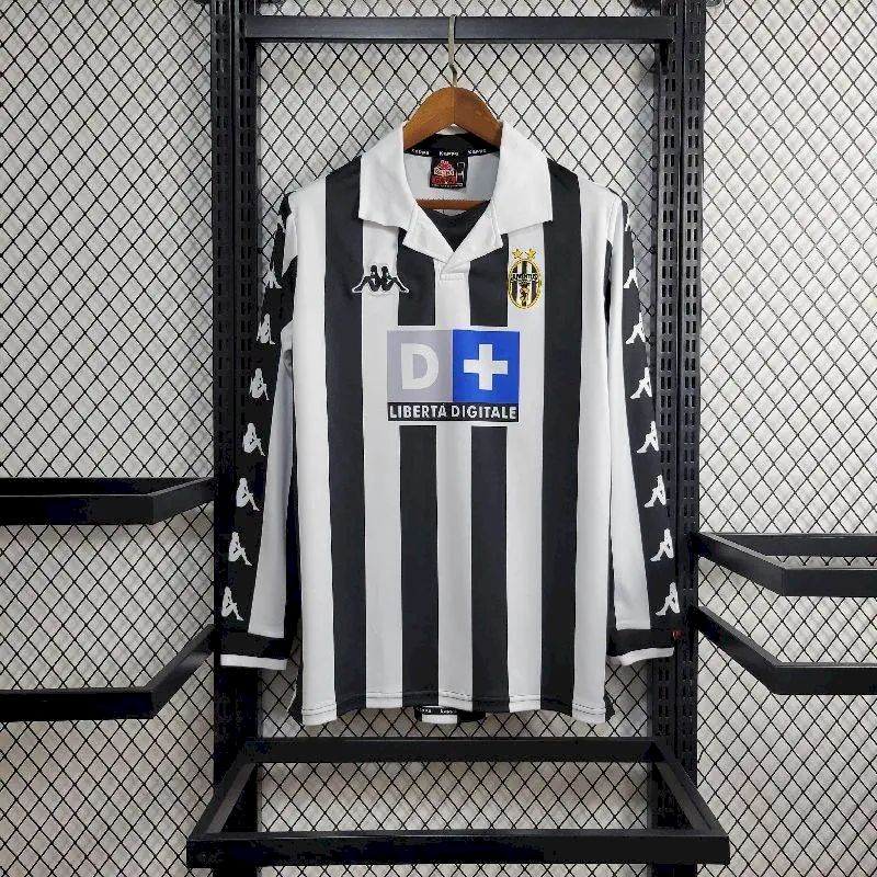 Camisa retrô Juventus 1999/2000 Home mangas compridas
