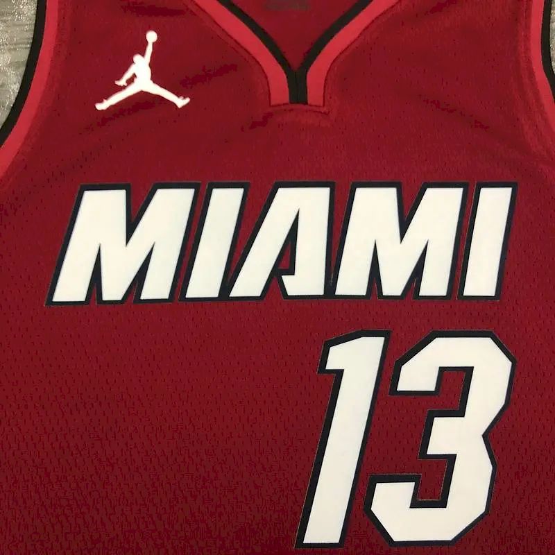 Camisa masculina Bam Adebayo vermelha 2020-21 Swingman versão jogador – Edição Statement