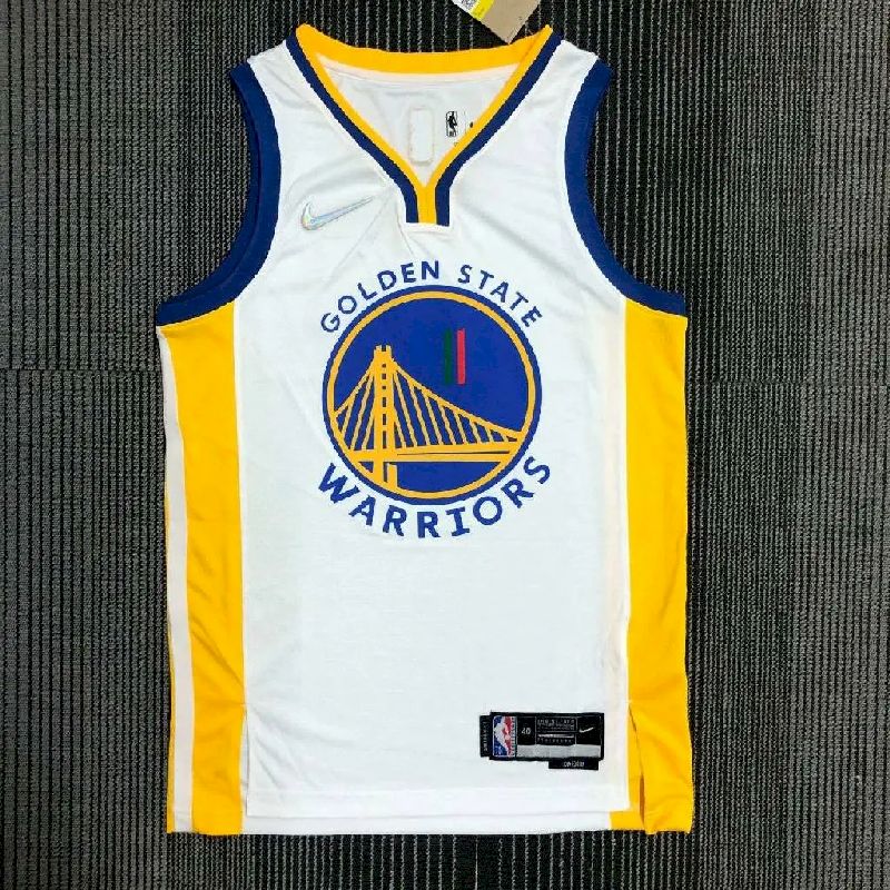 Camisa masculina Klay Thompson branca da equipe – Edição de 75º aniversário