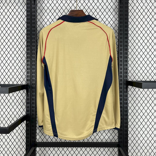 Camisa retrô de mangas compridas reserva do Arsenal 2001/02