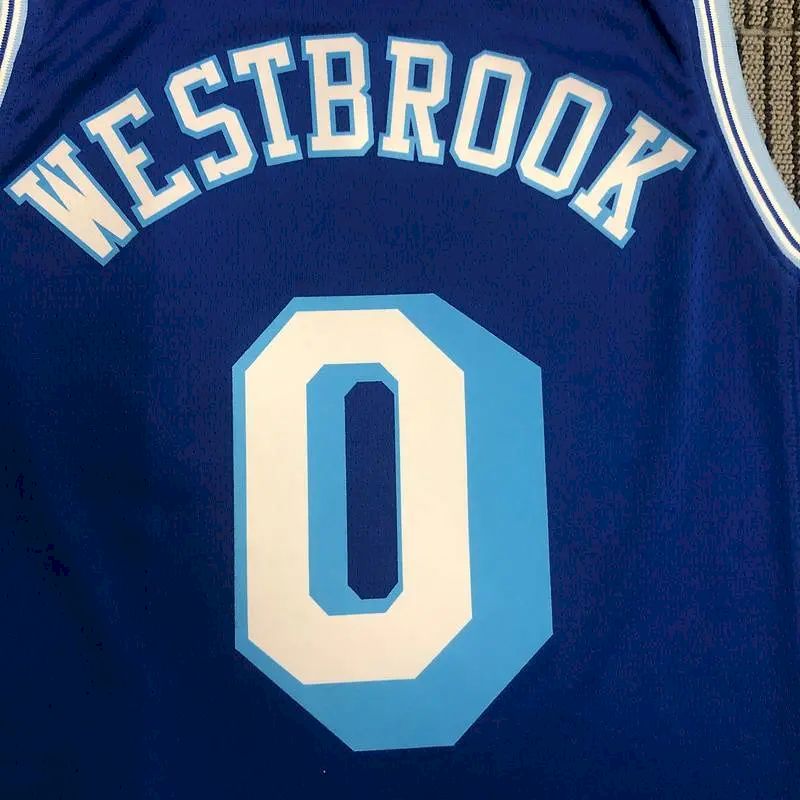 Camisa Masculina Russell Westbrook Royal Retro Classics 2020-21 Swingman Player Version – Edição Clássica