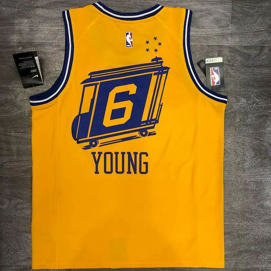 Camisa amarela masculina Nick Young versão jogador – The City Classic Edition