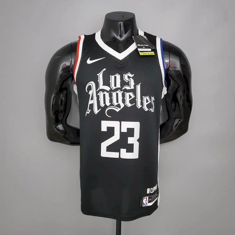 Camisa masculina Lou Williams 2020-21 preta versão Swingman Player – Edição City