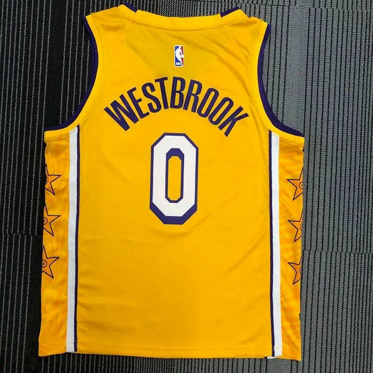 Camisa amarela masculina Russell Westbrook Swingman – Edição City