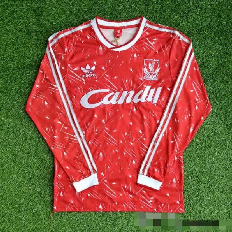 Camisa retrô de mangas compridas do Liverpool 1989/91 Home