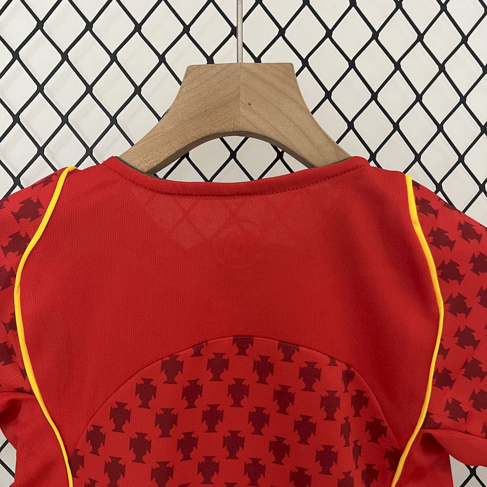 Portugal 2004 home kids retro Jersey and shorts