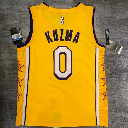 Camisa Kyle Kuzma Yellow City Edition Masculina Versão Jogador