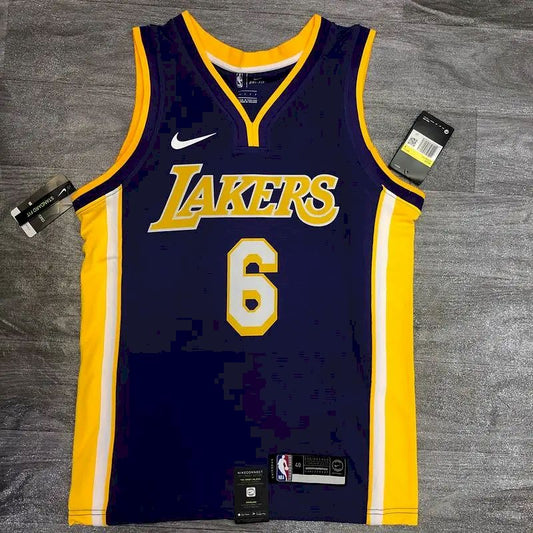 Camisa LeBron James Masculina Roxa 2020-21 Versão Jogador – Edição Clássica Retrô