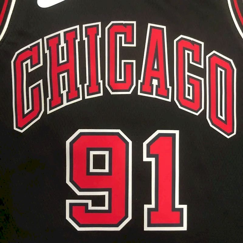 Camisa preta masculina Swingman Dennis Rodman – Edição Statement