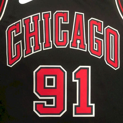Camisa preta masculina Swingman Dennis Rodman – Edição Statement