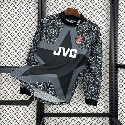 Camisa retrô de goleiro preta de manga comprida do Arsenal 1994/95
