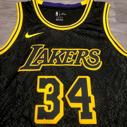 Camisa masculina Shaquille O'Neal Black Mamba versão jogador