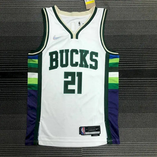 Men’s Jrue Holiday White Team Jersey – 75th Anniversary City Edition