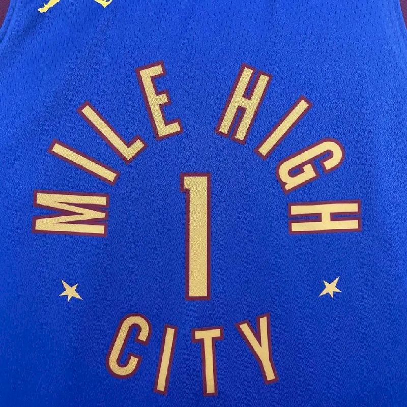 Camisa azul masculina Michael Porter Jr. Team – Edição Statement