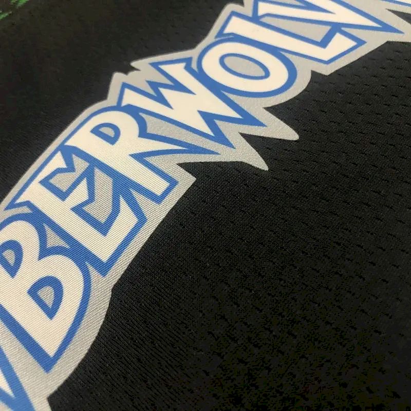 Camisa preta masculina Anthony Edwards Swingman – Edição Clássica