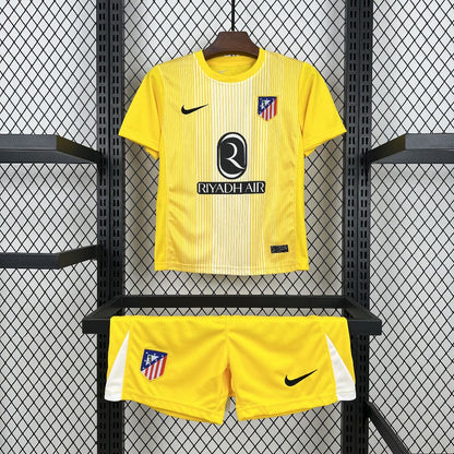 Atlético Madrid 2025/26 Yellow Goalkeeper Kids Kit
