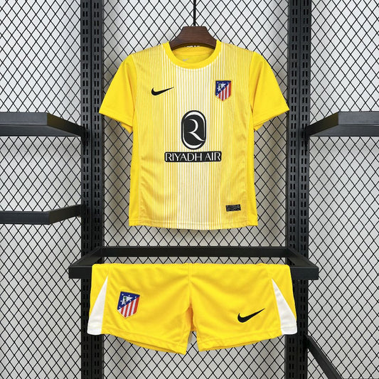 Atlético Madrid 2025/26 Yellow Goalkeeper Kids Kit