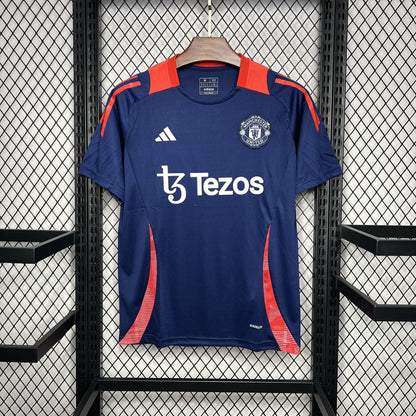 Camisa de treino pré-jogo azul escuro Manchester United 2024/25