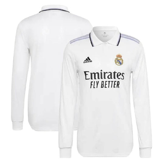 Camisa Real Madrid Home 2022/23 de manga comprida, versão jogador