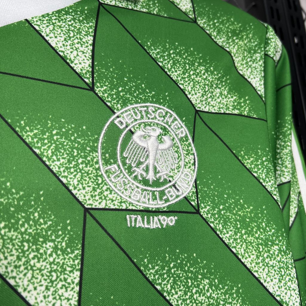 Camisa reserva de manga comprida retrô da Alemanha 1990