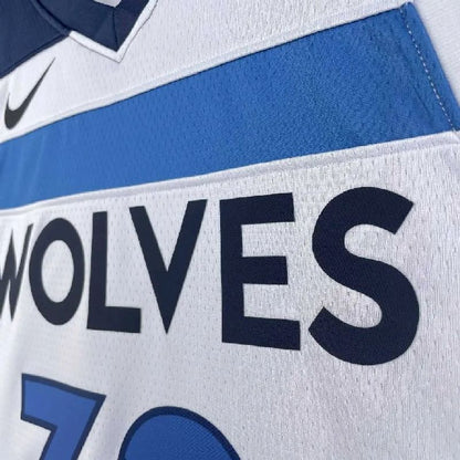 Camisa masculina Karl-Anthony Towns, branca, time titular, 2023