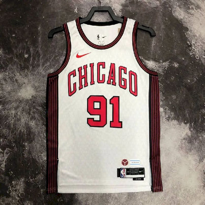 Camisa masculina Dennis Rodman branca da equipe – Edição City