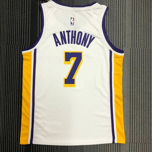 Camisa Swingman Masculina Carmelo Anthony Branca – Edição Clássica Retro