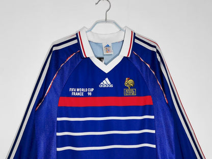 Camisa retrô de mangas compridas da França para a Copa do Mundo de 1998