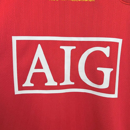Camisa retrô de mangas compridas Manchester United 2007/08 Home UCL