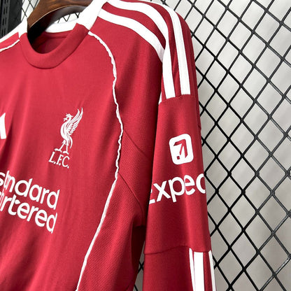 Men's Liverpool 2025/26 Home Long Sleeves Jersey