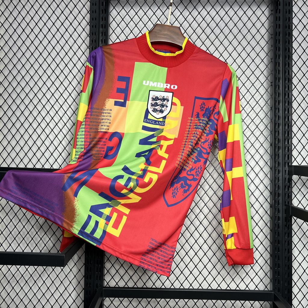 Camisa retrô de goleiro de manga comprida da Inglaterra 1995/96