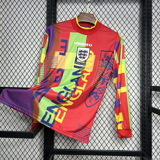 Camisa retrô de goleiro de manga comprida da Inglaterra 1995/96