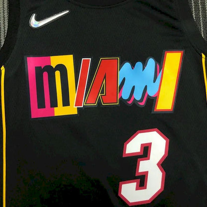 Camisa preta masculina Dwyane Wade Team – Edição City do 75º aniversário
