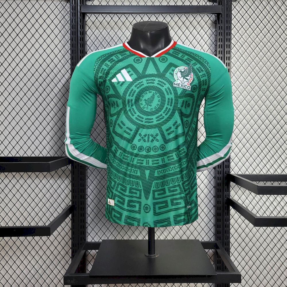 Men's Mexico 2026 World Cup Home Long Sleeve Jersey Player Version