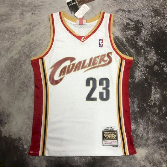 Men’s M&N 2003/04 LeBron James White Retro Jersey