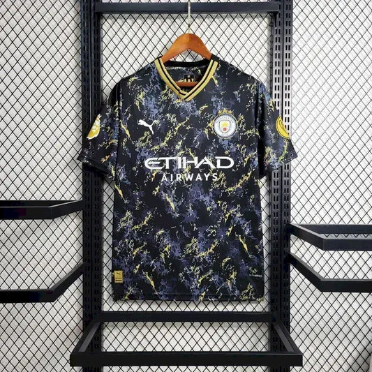 Camisa Manchester City 2023/24 Edição Especial Preta e Dourada